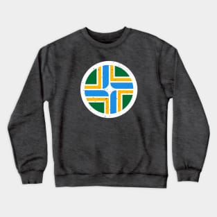 Retro Portland Oregon City Flag // Vintage PDX Grunge Emblem Crewneck Sweatshirt